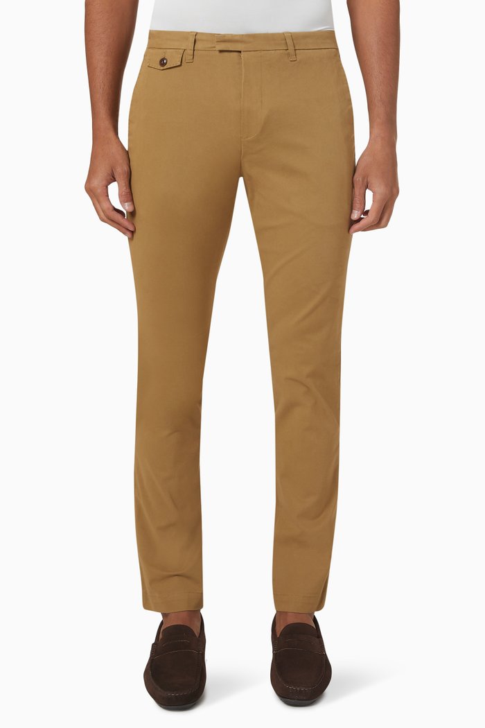 

Genay Chino Pants in Cotton & Lyocell, Brown