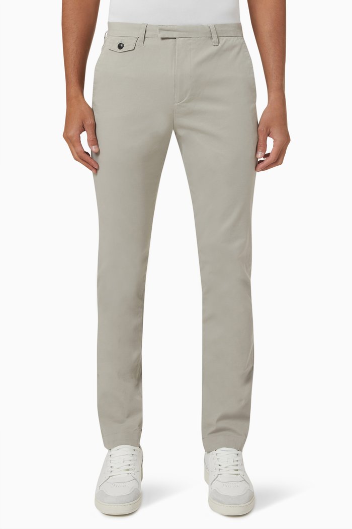 Genay Chino Pants in Cotton & Lyocell, Grey
