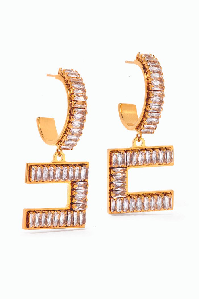 

Rhinestone Hoop Earrings, Blue