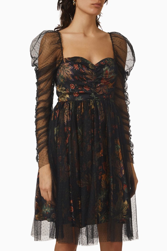 Ritchie Mini Dress in Tulle, Black