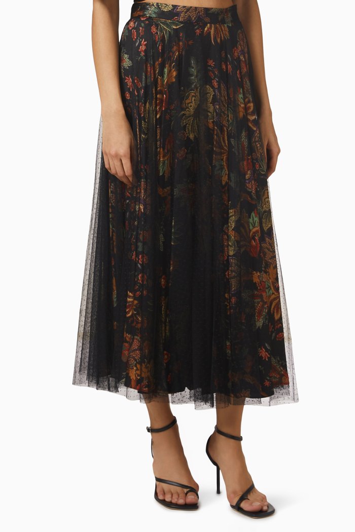 

Carolina Midi Skirt in Tulle, Black