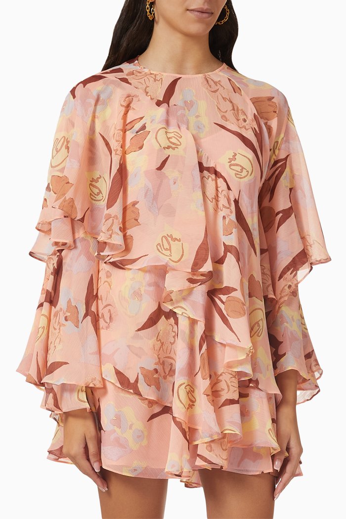 

Pegaia Ruffle Mini Dress, Pink