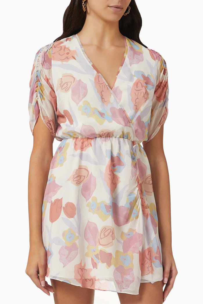 

Juleah Mini Dress in Chiffon, Neutral