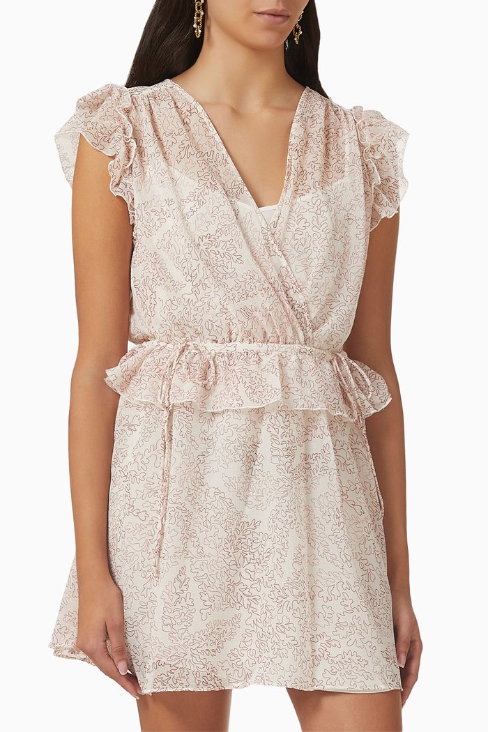 

Evelyna Mini Dress in Georgette, Neutral