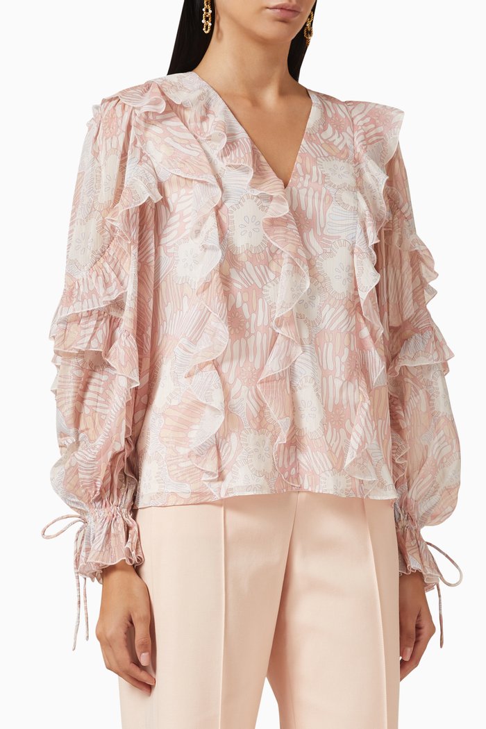 

Siela Waterfall Ruffles Top, Pink