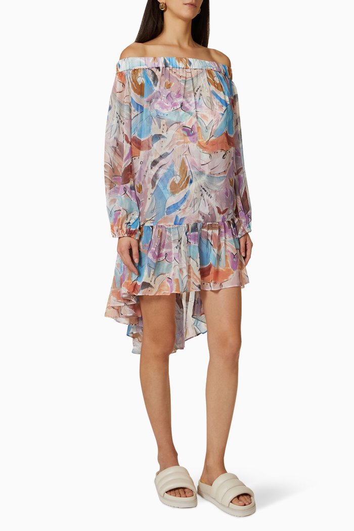 

Junyper Off The Shoulder Cover Up in Recycled Fabric, Neutral