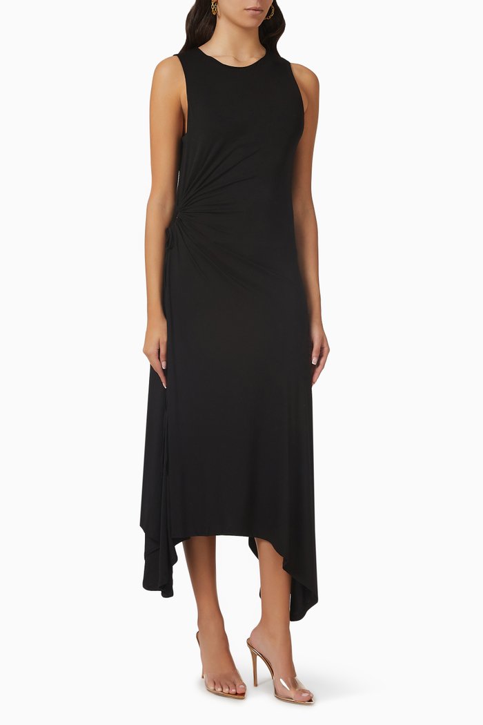 

Giullia Circle Cut-out Midaxi Dress in Jersey, Black