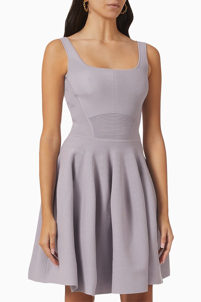 

Jolyana Skater Dress in Ribbed Viscose, Purple