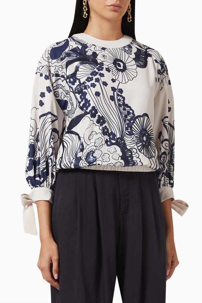 

Sidnye Sequin-embroidered Top in Crepe, Neutral