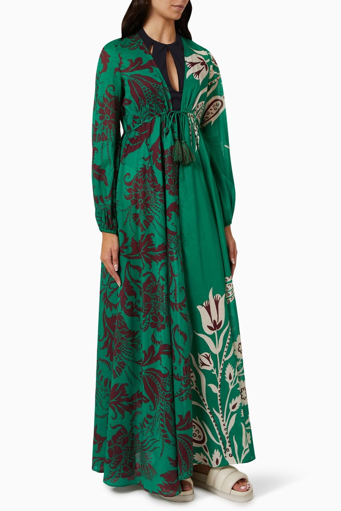 

Reezeh Floral Print Maxi Cover Up, Green