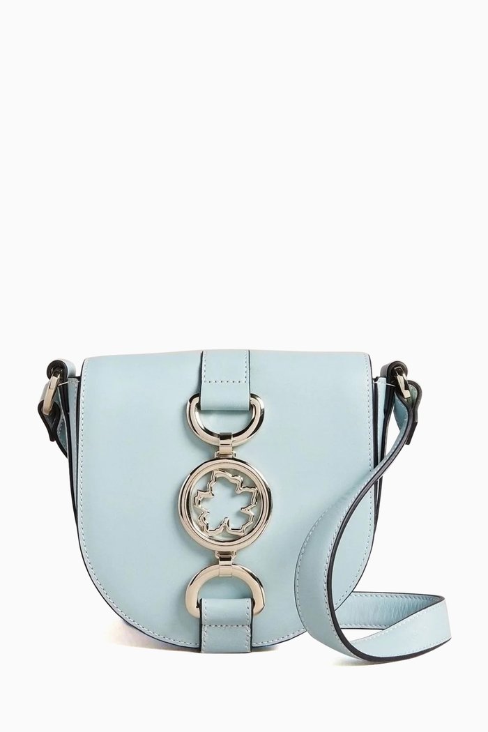 

Kensina Magnolia Crossbody Bag in Leather, Blue