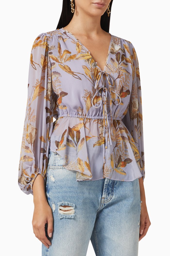 

Harpier Blouse in Chiffon, Purple