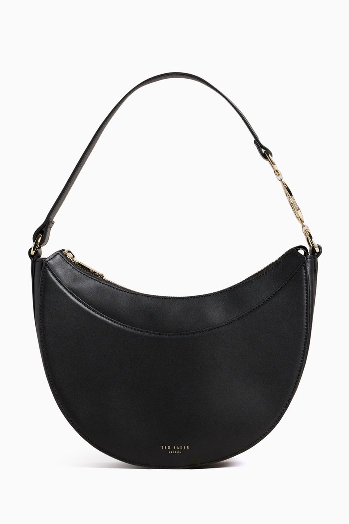 

Kensine Magnolia Hobo Bag in Leather, Black