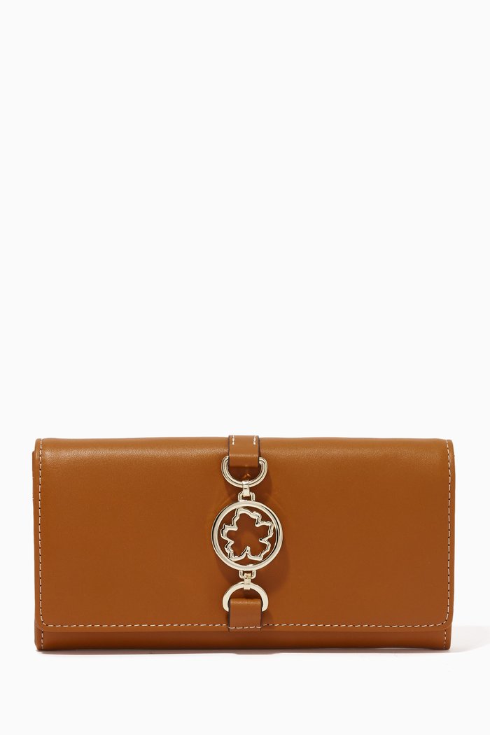 

Large Kensita Magnolia Purse in Leather, Brown