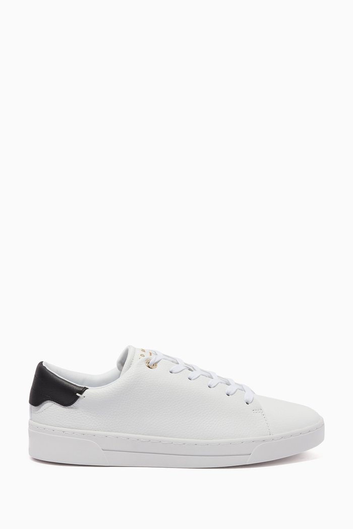 

Kimmii Tumbled Sneakers in Leather, White