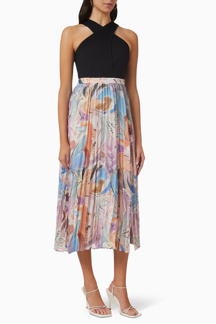 

Avelin Halter Neck Midi Dress, Black