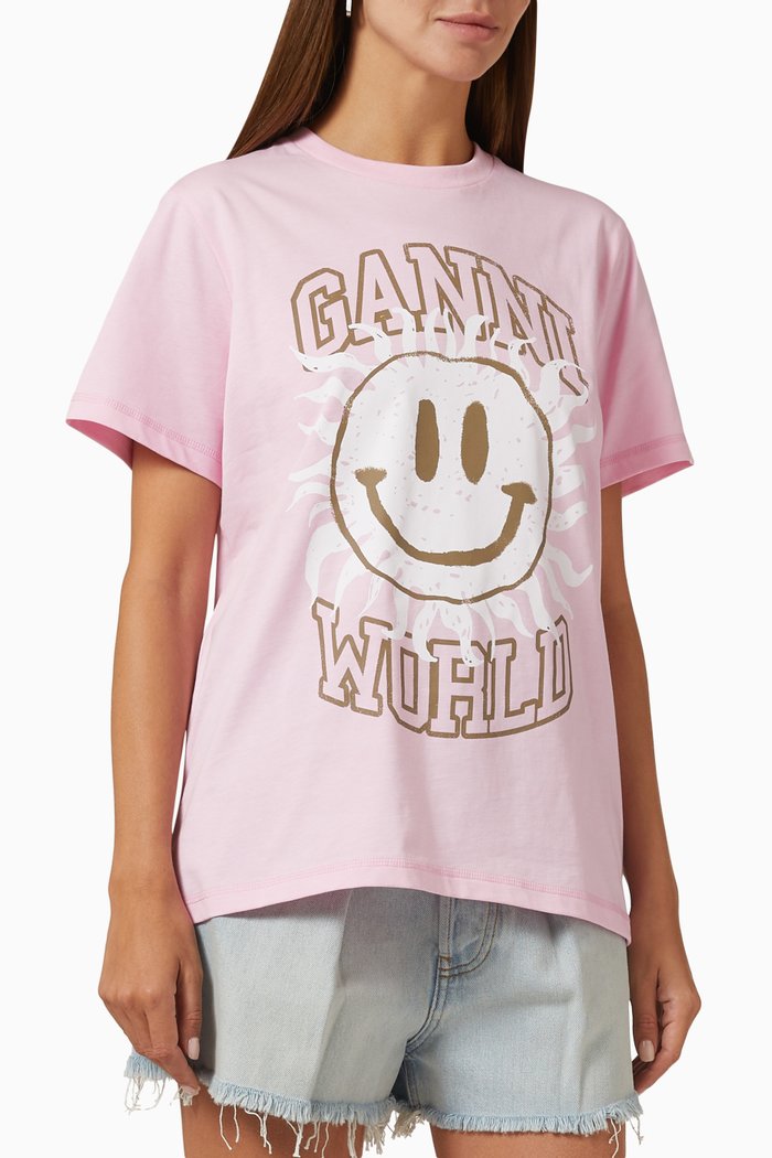 

Smiley T-shirt in Organic Cotton-jersey, Purple