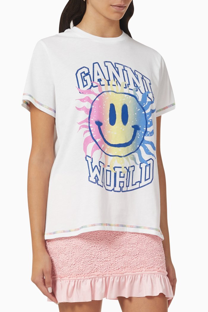 

Smiley Logo T-shirt in Cotton Jersey, White