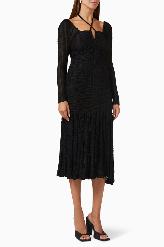 

Lace Midi Dress in Recycled-polyamide, Black