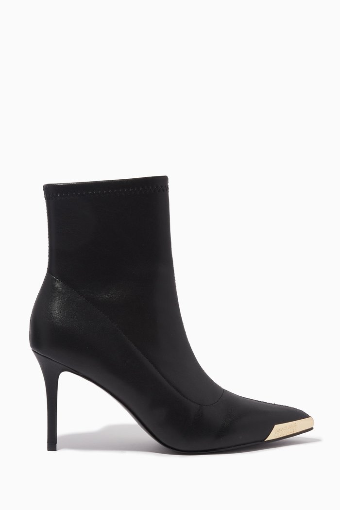 Scarlett Ankle Boots in Faux Leather, Black