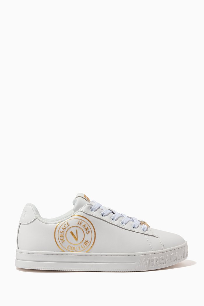

V Emblem Court 88 Sneakers in Calf-leather, White