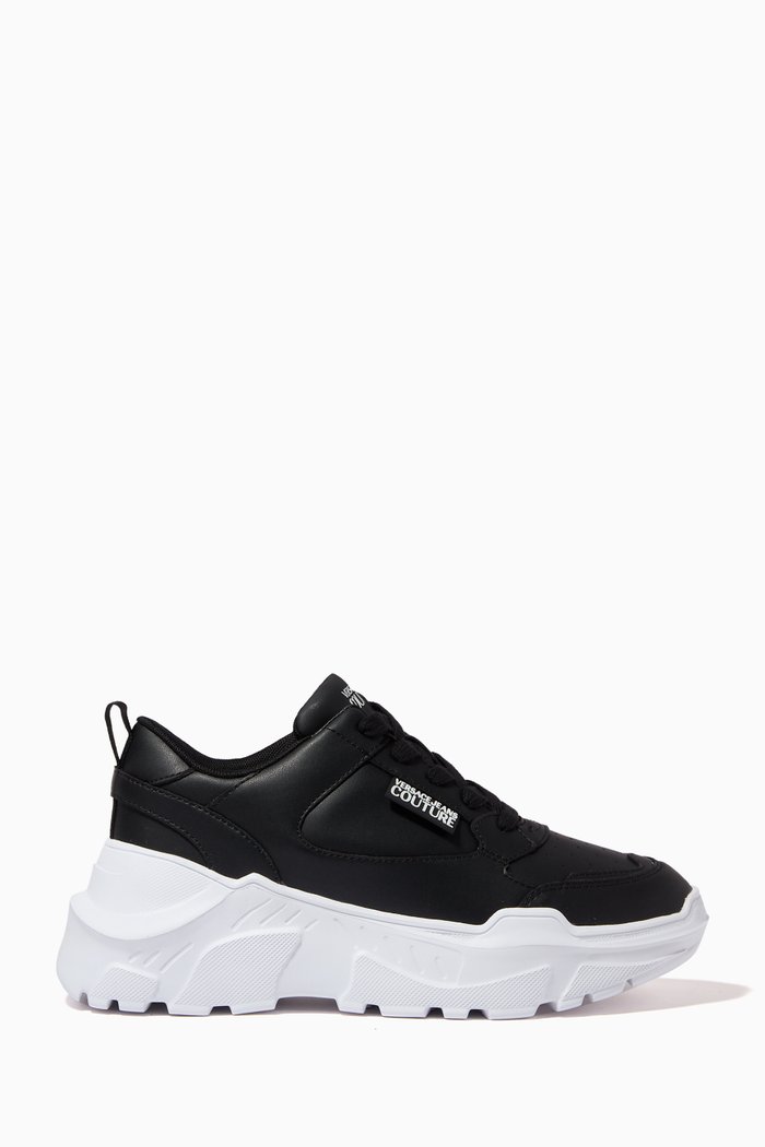 Speedtrack Sneakers in Leather & Mesh, Black