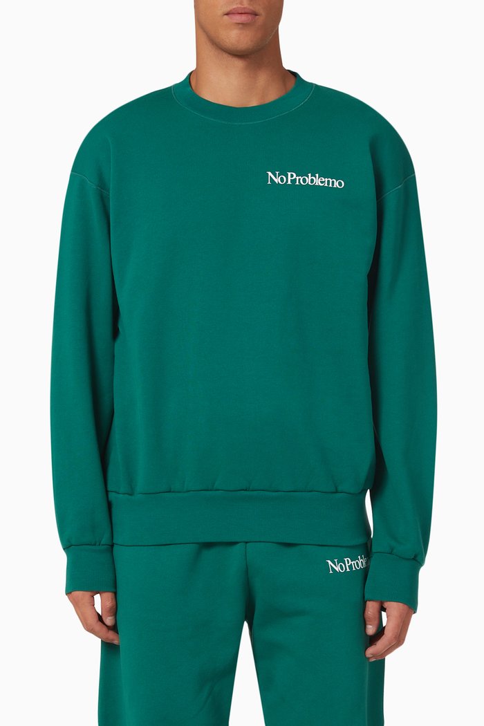 

No Problemo Sweatshirt in Cotton Fleece, Green
