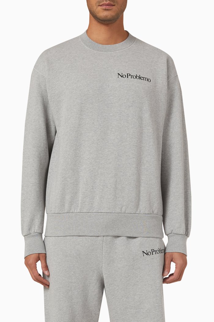 

No Problemo Sweatshirt in Jersey Fleece, Grey