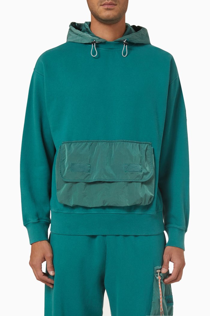 

Hybrid Hoodie in Nylon, Green