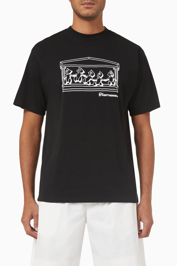 

Togetherness T-shirt in Cotton Jersey, Black