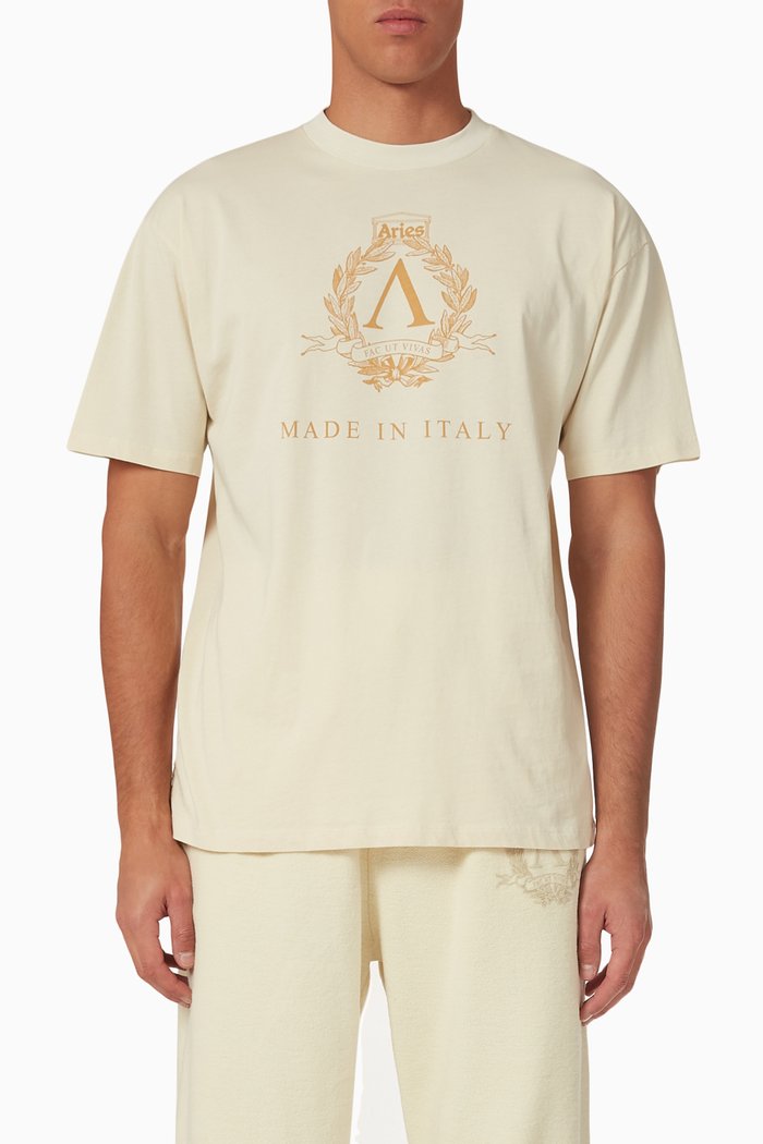 

Laurel-print T-shirt in Cotton-jersey, Neutral