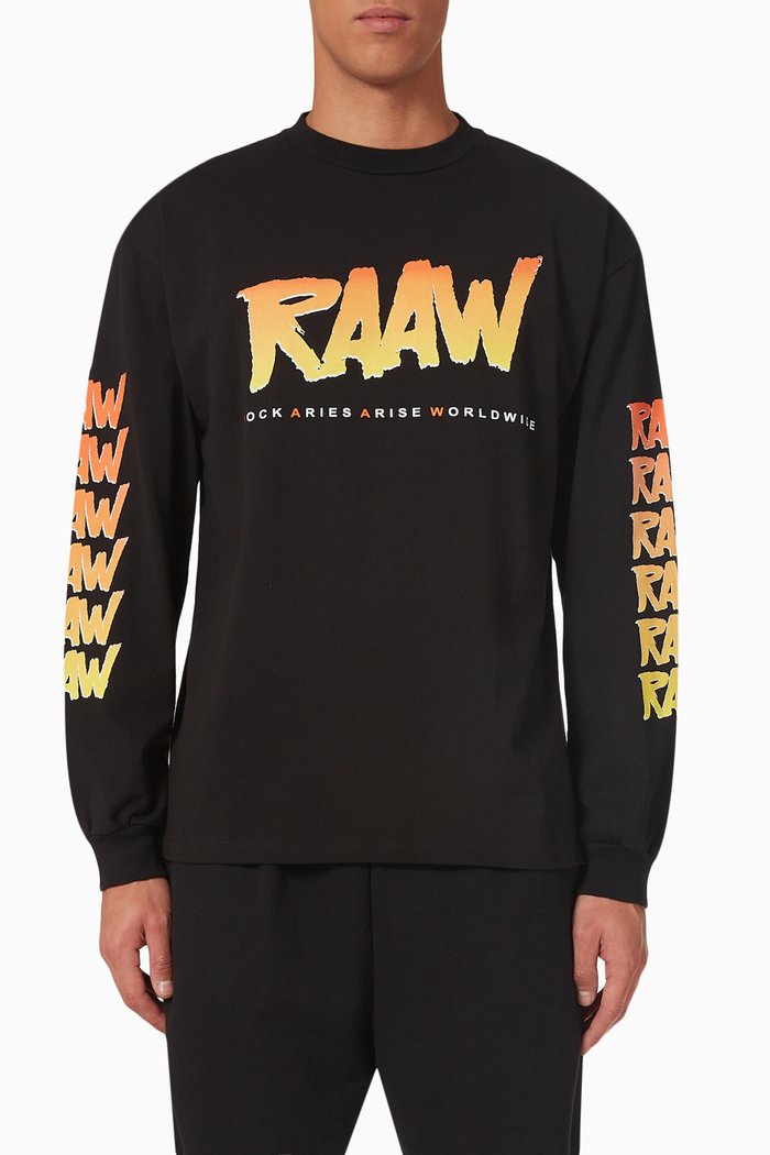 

RAAW Graphic-print T-shirt in Cotton-jersey, Black