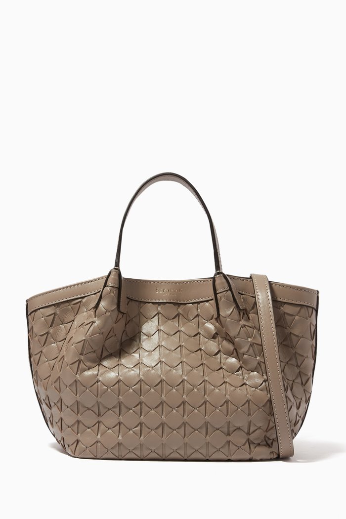 Mini Secret Bag in Mosaico Leather, Neutral