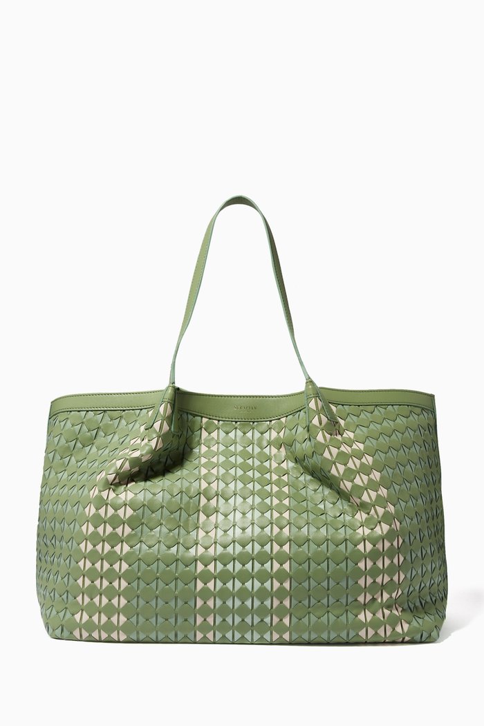 

x Sara Al Tamimi Secret Tote Bag in Mosaico Nappa, Green