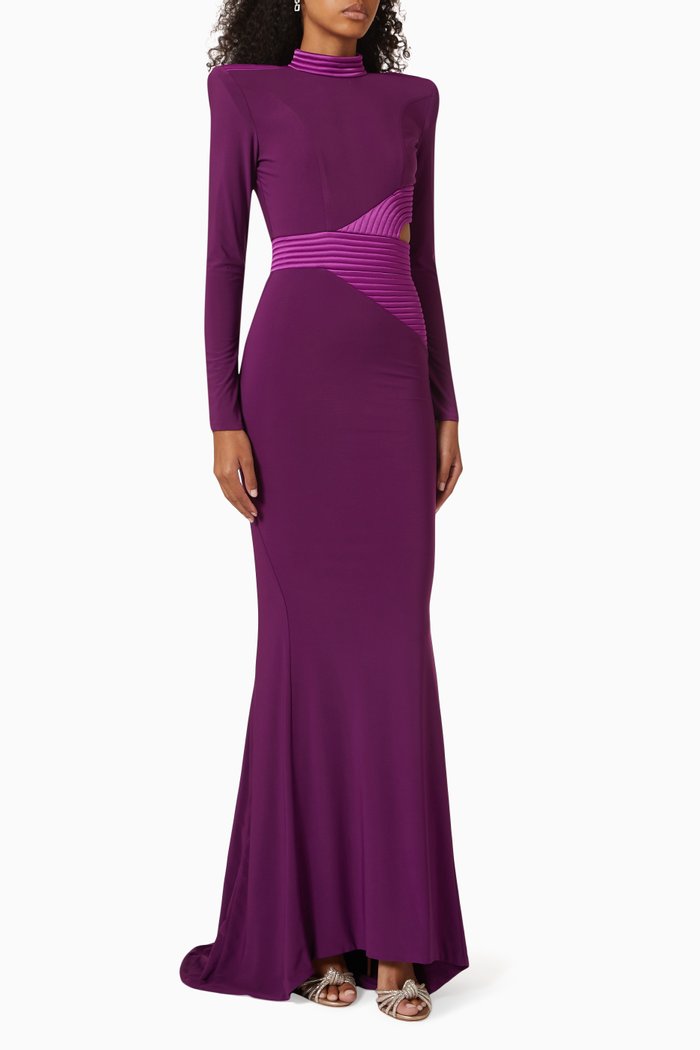 

Message to Love Gown in Stretch Jersey, Purple