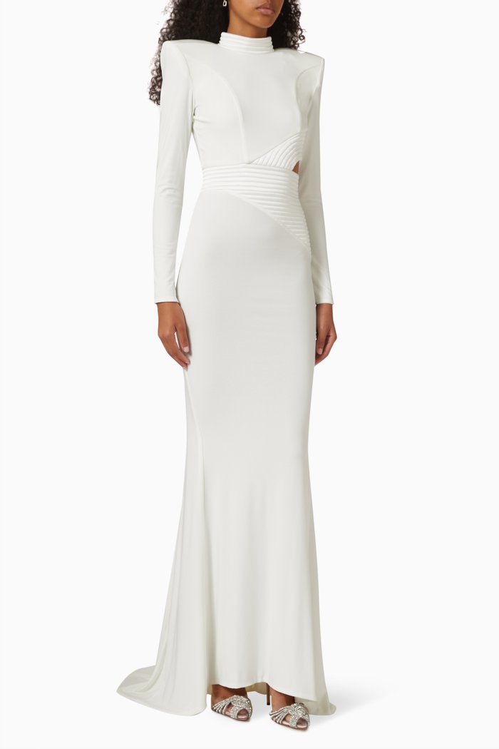 

Message to Love Gown in Stretch Jersey, White