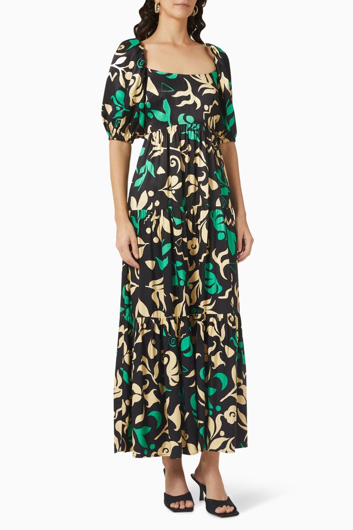 

Gianna Tie-back Maxi Dress in Ecovero-viscose, Black