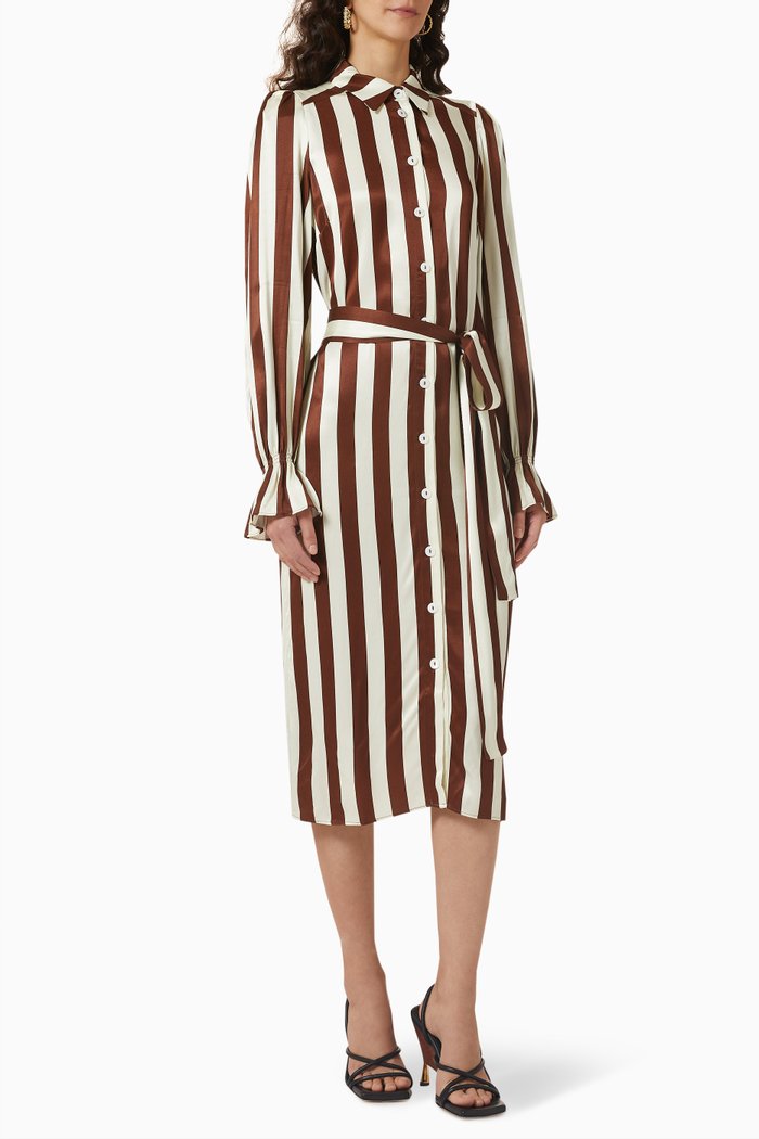 

Raquel Shirt Midi Dress in Ecovero-viscose, Brown