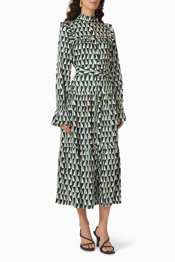 

Mandy Belted Dress in Ecovero-viscose, Green