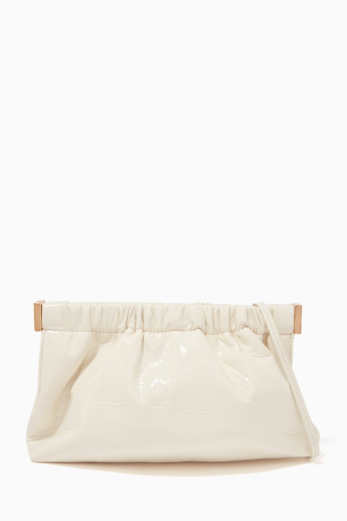 

The Bar Clutch Mini Bag in Vegan Leather, Neutral
