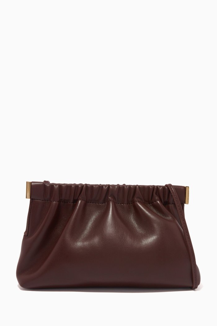 

The Bar Clutch Mini Bag in Vegan Leather, Brown