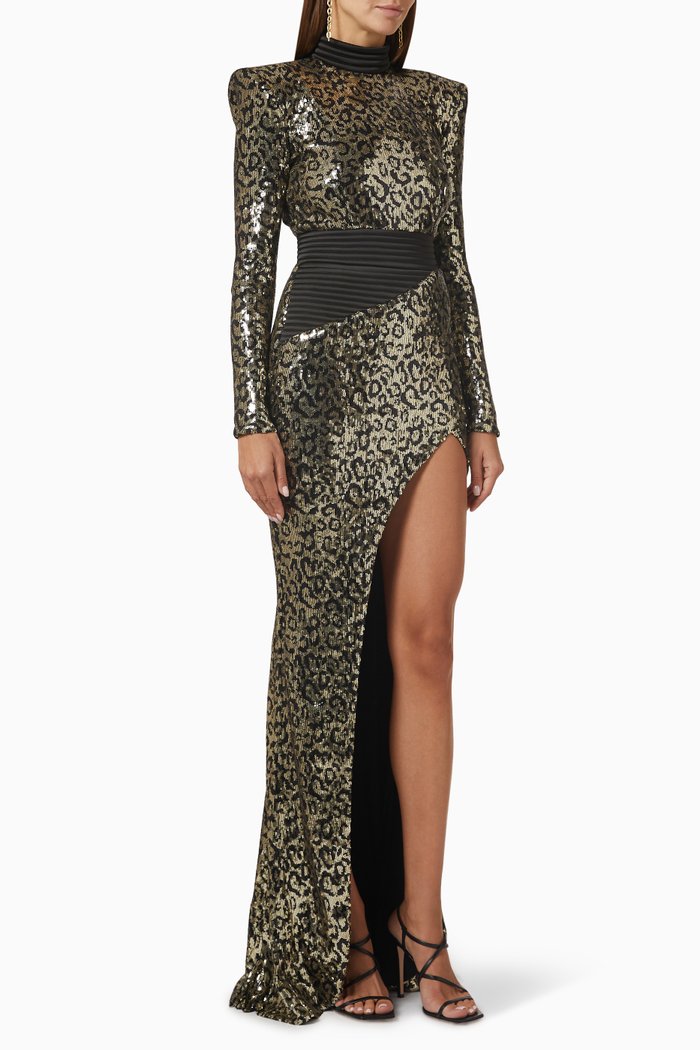 

The Shakedown Gown in Stretch Jersey, Gold