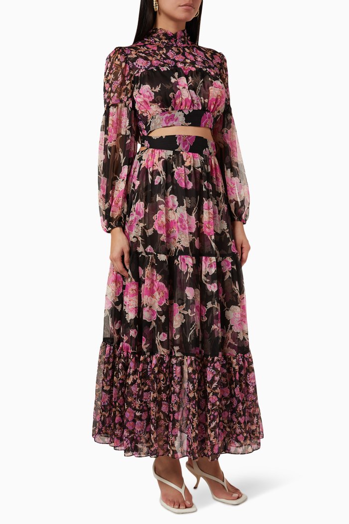 

Charlotta Maxi Dress in Chiffon, Black