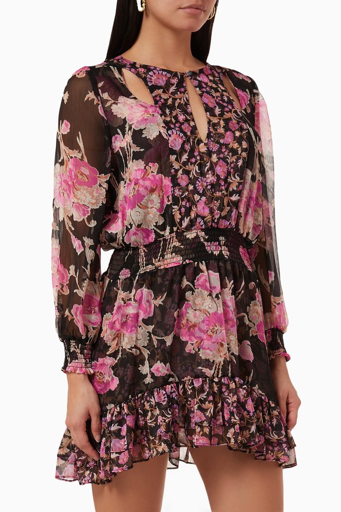 

Irina Mini Dress in Chiffon, Black