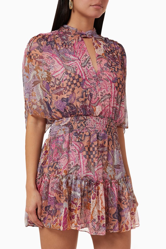 

Callas Mini Dress in Chiffon, Purple