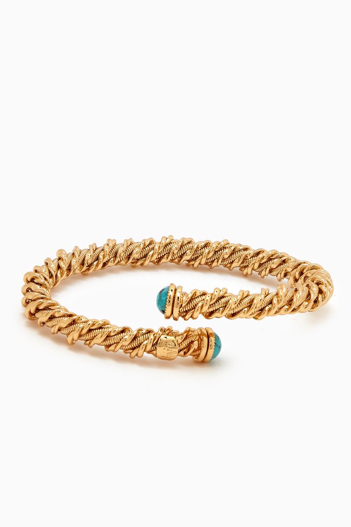 

Bonnie Cabochons Bracelet in 24kt Gold-plated Metal, Blue