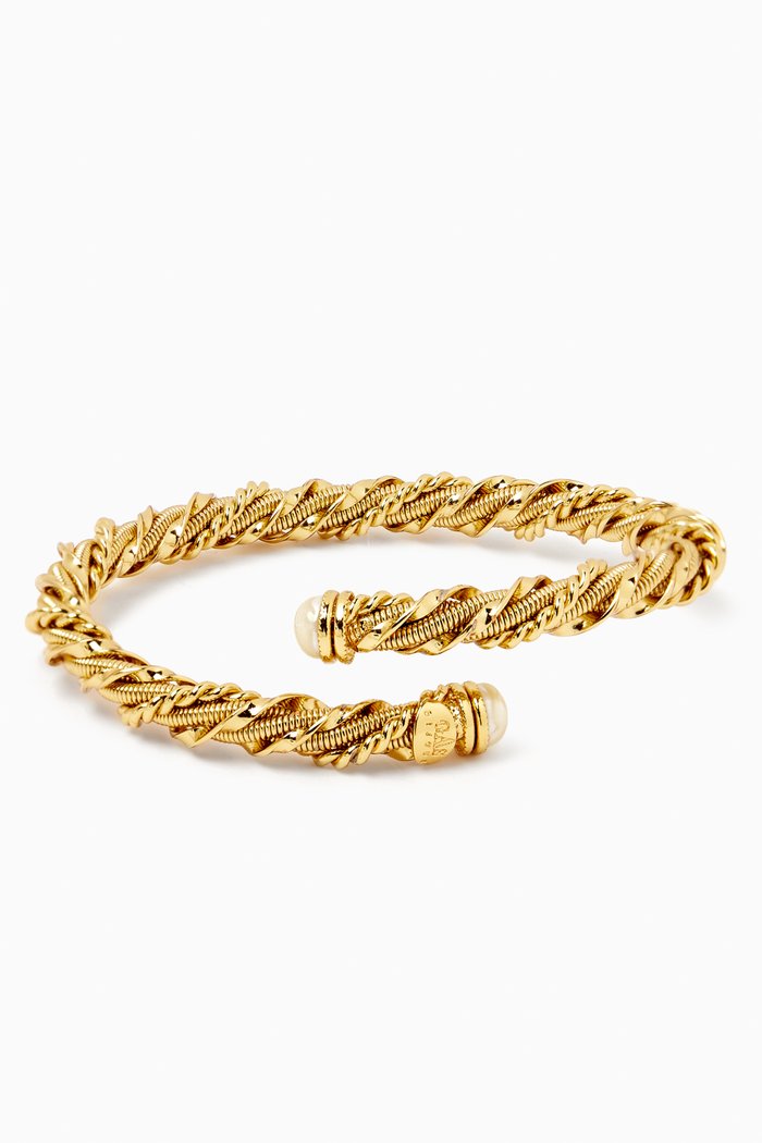 

Bonnie Pearl Bracelet in 24kt Gold-plated Metal, White