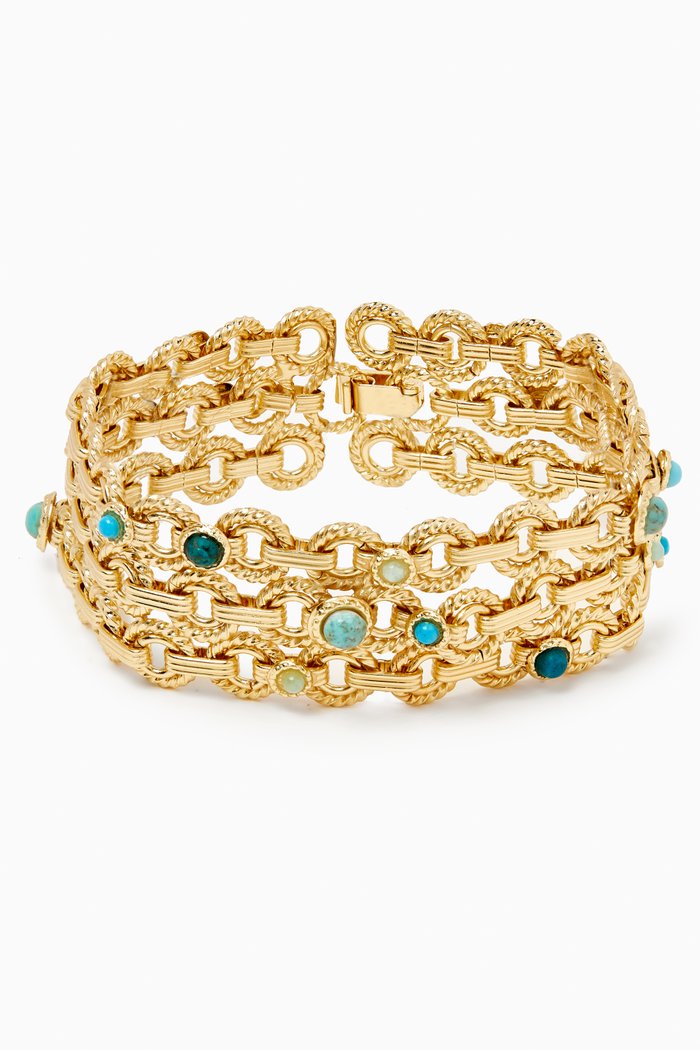 

Mistral Bracelet in 24kt Gold-plated Metal, Blue