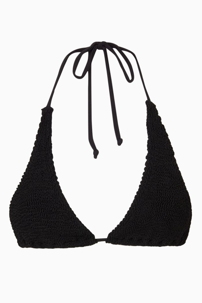 

Sofie Eco Triangle Bikini Top in Regenerated Nylon, Black