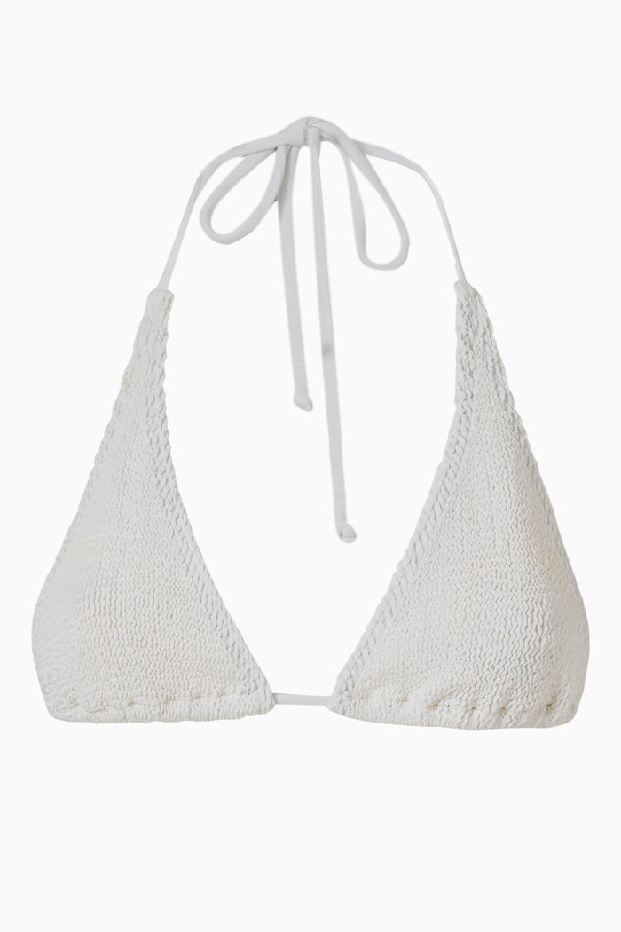 

Sofie Eco Triangle Bikini Top in Regenerated Nylon, White